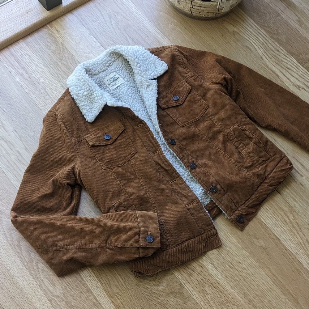 Brown Corduroy Sherpa Jacket